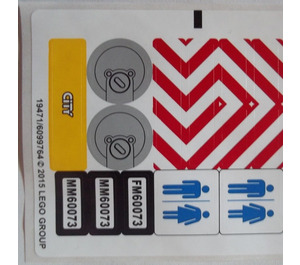 LEGO White Sticker Sheet for Set 60073 (19471 / 19472)