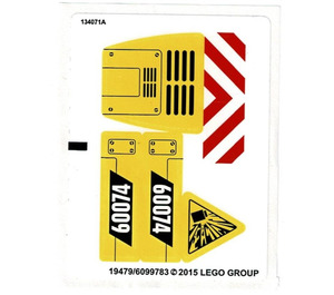 LEGO White Sticker Sheet for Set 60074 (19477 / 19479)