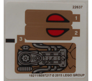 LEGO White Sticker Sheet for Set 70745 (19211 / 19552)