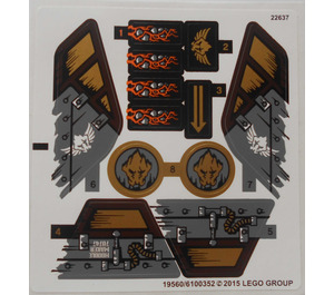 LEGO Weiß Aufkleber Sheet for Set 70747 (19560 / 19562)