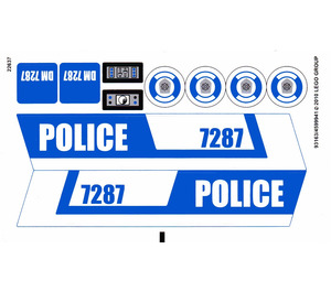 레고 White Sticker Sheet for Set 7287 (93163)