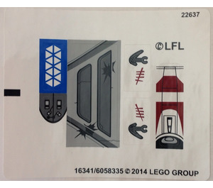 LEGO White Sticker Sheet for Set 75037 (16341)