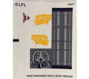 LEGO White Sticker Sheet for Set 75048 (18481 / 18483)