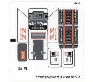 LEGO White Sticker Sheet for Set 75049 (17590)