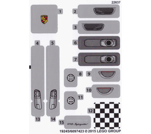 레고 White Sticker Sheet for Set 75910 (19245)