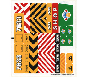 LEGO White Sticker Sheet for Set 7633 (64946)
