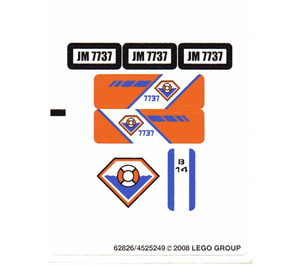 레고 White Sticker Sheet for Set 7737 (62826)