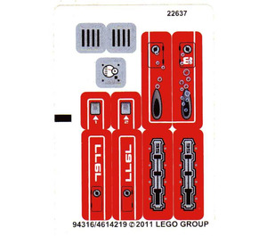 LEGO White Sticker Sheet for Set 7977 (94316)