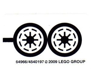 LEGO White Sticker Sheet for Set 8014 (64966)