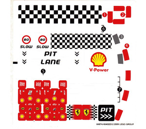 LEGO White Sticker Sheet for Set 8123 (64974)