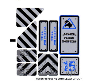 LEGO White Sticker Sheet for Set 8190 (89586)