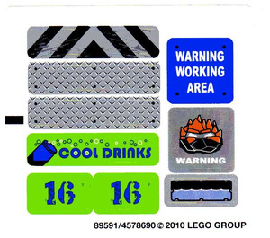 LEGO White Sticker Sheet for Set 8191 (89591)