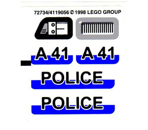 LEGO White Sticker Sheet for Set 8252 (72734)