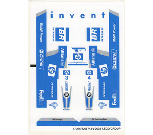 레고 White Sticker Sheet for Set 8374 (47276)