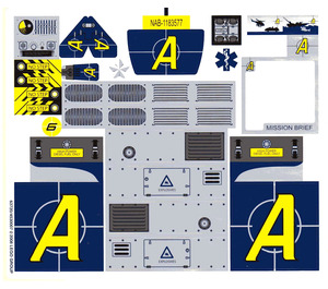 LEGO White Sticker Sheet for Set 8635 (63720)