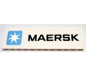 LEGO hvid Stickered Assembly of three 1x12 Bricks, with MAERSK and Maersk Logo Sticker