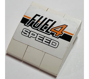 LEGO White Stickered Assembly of three Slope Curved 3 x 1 "Fuel 4 Speed" (Sticker) from set 8147