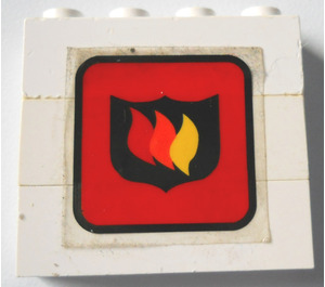 LEGO Weiß Stickered Assembly mit Feuer Logo