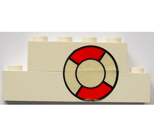 LEGO White Stickered Assembly with Lifebuoy sticker from set 364