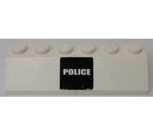 LEGO White Stickered Assembly with 'POLICE', Black Background