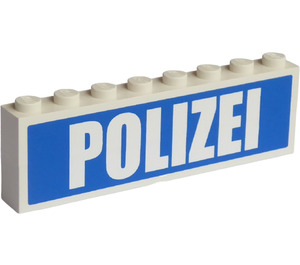 LEGO White Stickered Assembly with 'POLIZEI'
