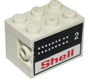 LEGO White Stickered Assembly with Shell 2