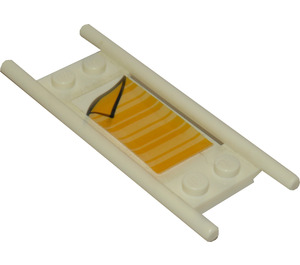 LEGO White Stretcher with Orange Blanket Sticker without Bottom Hinges (93140)