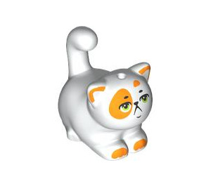 LEGO Weiß Stretching Katze mit Orange Patches (103320)