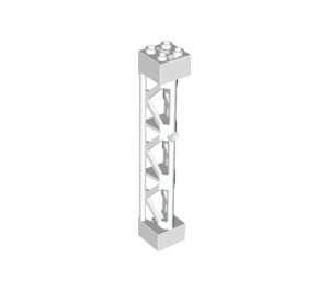 LEGO White Support 2 x 2 x 10 Girder Triangular Vertical (Type 4 - 3 Posts, 3 Sections) (4687 / 95347)
