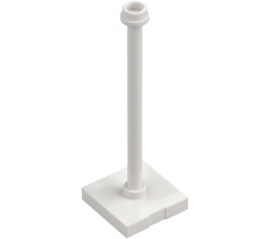 LEGO White Support 2 x 2 x 5 Bar on Tile Base with Stud with Stop Ring (28980 / 98549)