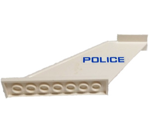 LEGO White Tail 12 x 2 x 5 with Police (Both Sides) Sticker (18988)