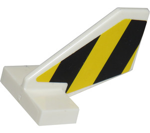 LEGO White Tail 2 x 3 x 2 Fin with Black and Yellow Stripes Sticker (35265)