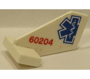LEGO White Tail 2 x 3 x 2 Fin with EMT Star and '60204' Sticker (35265)
