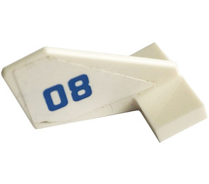 LEGO White Tail 2 x 3 x 2 Fin with Number 08 (Right) Sticker (35265)