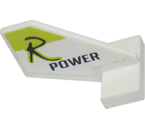 LEGO Wit Staart 2 x 3 x 2 Fin met "R Power" Sticker (44661)
