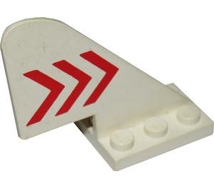 LEGO Weiß Schwanz 2 x 5 x 3.667 Flugzeug mit 3 rot Arrows (3587)