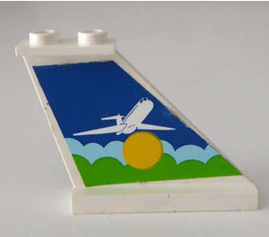 LEGO blanc Queue 4 x 1 x 3 avec Airplane/Sun (Droite) Autocollant (2340)