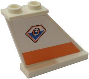 LEGO Weiß Schwanz 4 x 1 x 3 mit Coast Bewachen Logo (Recht) Aufkleber (2340)