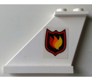 LEGO White Tail 4 x 1 x 3 with Fire Logo (Left) Sticker (2340)
