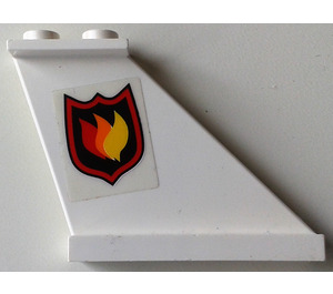 LEGO White Tail 4 x 1 x 3 with Fire Logo (Right) Sticker (2340)