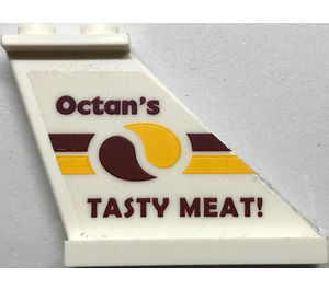 LEGO blanc Queue 4 x 1 x 3 avec "Octan's TASTY MEAT" sur Droite Côté Autocollant (2340)