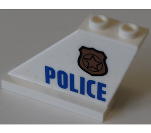 LEGO blanc Queue 4 x 1 x 3 avec Police badge et "Police" Autocollant (2340)