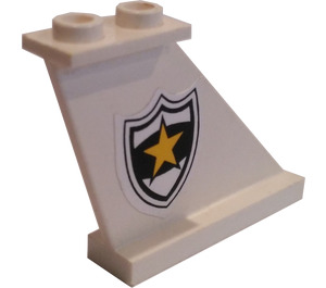 LEGO blanc Queue 4 x 1 x 3 avec Police Star et Badge (Droite) Autocollant (2340)