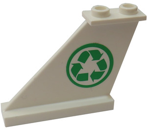 LEGO White Tail 4 x 1 x 3 with Recycle Logo Sticker (2340)