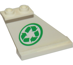 LEGO White Tail 4 x 1 x 3 with Recycling Logo Left Sticker (2340)