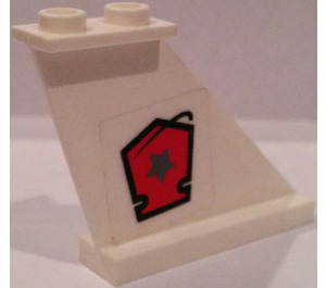 LEGO blanc Queue 4 x 1 x 3 avec Espacer Police logo (La gauche) Autocollant (2340)
