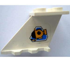 LEGO White Tail 4 x 2 x 2 with Submarine and Blue Triangle (Left) Sticker (3479)