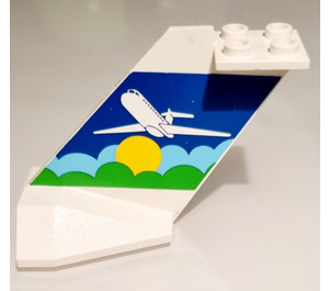 LEGO blanc Queue Avion avec Sky Autocollant (4867)