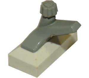 LEGO hvid Tap 1 x 2 med Lys Grå Spout (9044)