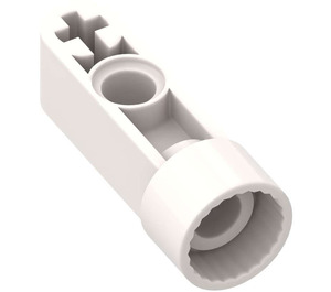 LEGO White Technic Beam 3.8 x 1 Beam with Click Rotation Ring Socket (41681)